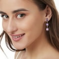 thumbnail image 3 of Emerald Cut Gemstone Dangle Earrings in 14K Gold, 3 of 4