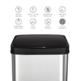 thumbnail image 4 of Nine Stars 13.2 Gallon Stainless Steel Motion Sensor Trash Can, Choose a Color, 4 of 8
