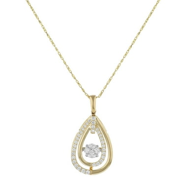 0.75 CT. T.W. Dancing Diamond Pendant Necklace in 14K Two-Tone Gold