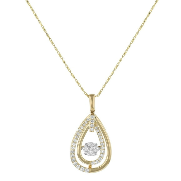 0.75 CT. T.W. Dancing Diamond Pendant Necklace in 14K Two-Tone Gold