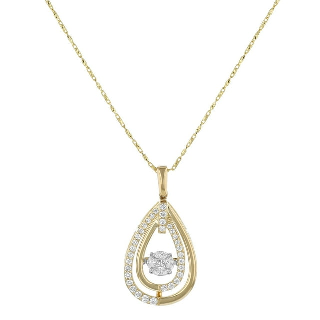 0.75 CT. T.W. Dancing Diamond Pendant Necklace in 14K Two-Tone Gold