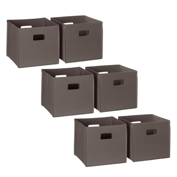 RiverRidge Folding Bins Cube Storage Cubbies, Set of 6 Playroom Organizers