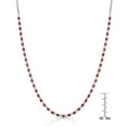 thumbnail image 3 of Round Cut Lab Created Gemstone Tennis Necklace in Sterling Silver, 3 of 5
