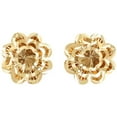 thumbnail image 1 of 14K Gold Diamond Cut Flower Stud Earrings, 1 of 4