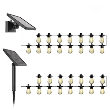 Deck Impressions 15-Count Solar String Light Dual Mount, 2-Pack