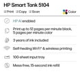 thumbnail image 3 of HP Smart Tank 5104 Wireless All-in-One Inkjet Printer w/Bonus Black Ink Bottle, 3 of 18