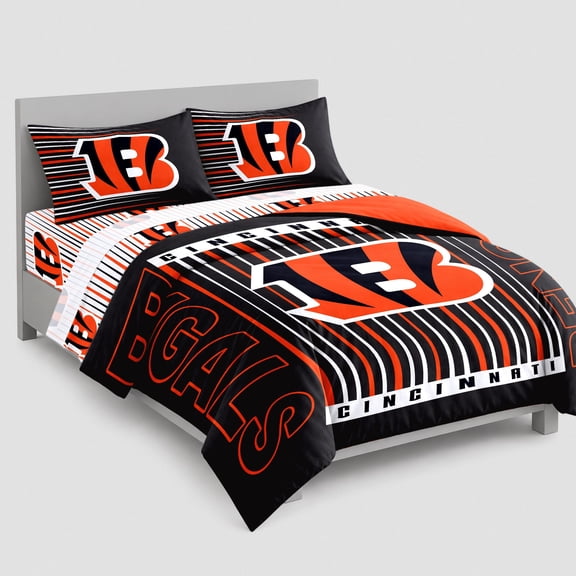 Logo Brands Cincinnati Bengals Full Bed-In-A-Bag Set