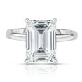 thumbnail image 1 of Lab Created Emerald Cut Solitaire Diamond Ring in 18K Gold, 1 of 8