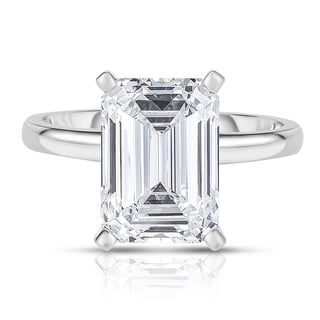 Lab Created Emerald Cut Solitaire Diamond Ring