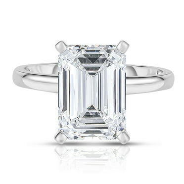 Lab Created Emerald Cut Solitaire Diamond Ring