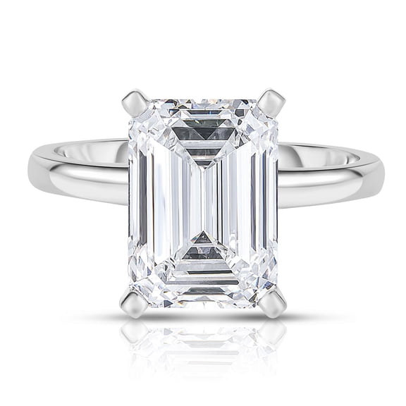 Lab Created Emerald Cut Solitaire Diamond Ring