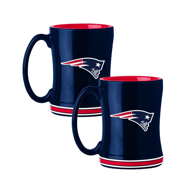 Logo Brands New England Patriots 14oz Relief Mug Set