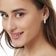 thumbnail image 5 of 1.25 C.T. TW Baguette Cut Diamond Hoop Earrings in 14K Gold, 5 of 6
