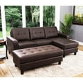 thumbnail image 3 of Claire Leather Reversible Sectional and Ottoman, Assorted Colors, 3 of 14