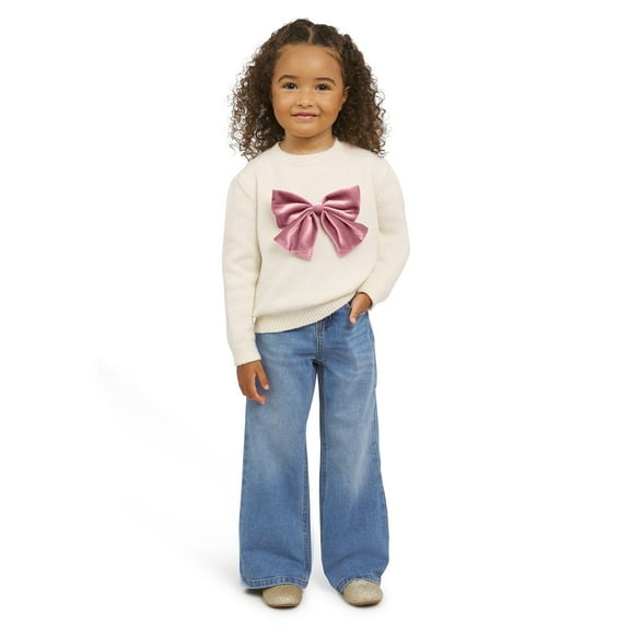 Lands' End Toddler Girls Bow Sweater