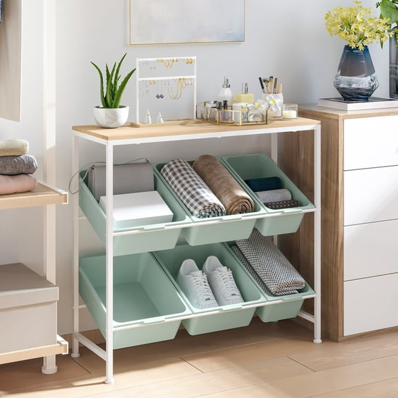 Seville Classics 6-Bin Organizer, 32.5" W x 14.23" D x 30.51" H