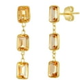 thumbnail image 1 of Emerald Cut Gemstone Dangle Earrings in 14K Gold, 1 of 4