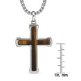thumbnail image 4 of Men's Stainless Steel Inlay Cross Pendant 24", 4 of 5