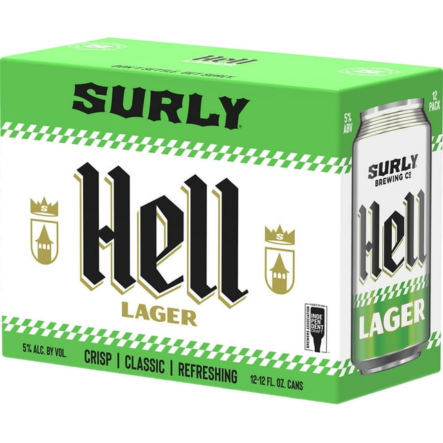 Surly Hell Lager Beer, 12 fl. oz. can, 12 pk.