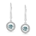 thumbnail image 5 of Round Cut Lab Created Gemstone Dancing Pendant & Earring Set in Sterling Silver, 5 of 8