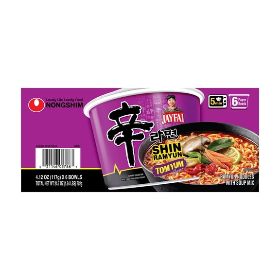 Shin Tom Yum Big Bowl, 4.12 oz., 6pk.