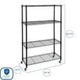 thumbnail image 3 of Seville Classics 4-Tier Steel Wire Shelving, 36" W x 14" D x 56.5"H, 3 of 13