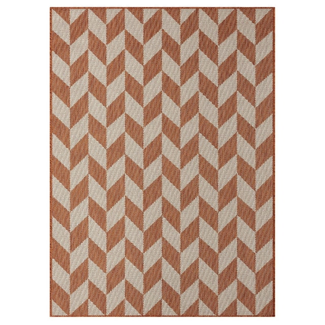 Nicole Miller New York Patio Country Calla Contemporary Herringbone Indoor/Outdoor Area Rug
