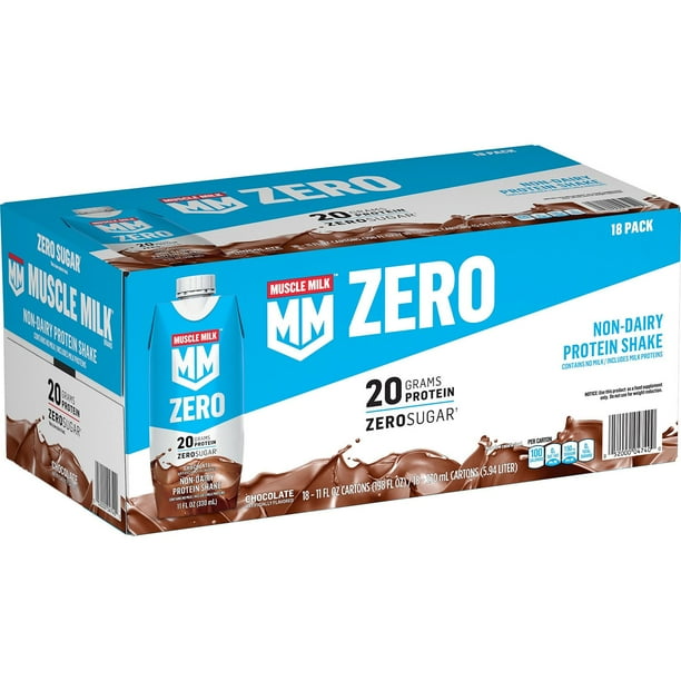 Muscle Milk Zero Non-Dairy Protein Shake, Chocolate (11 fl. oz