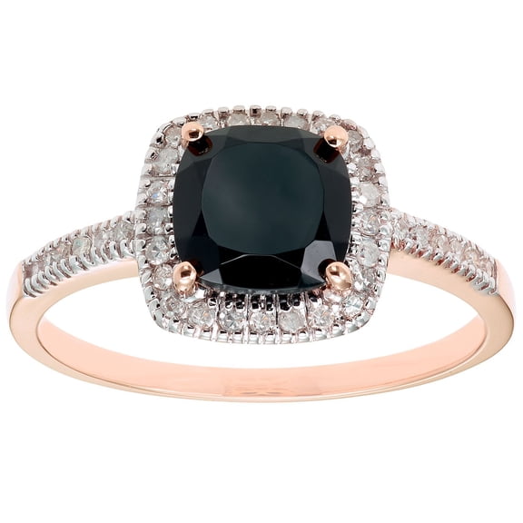 Cushion Cut Gemstone & 0.18 CT.T.W. Halo Diamond Ring in 14K Gold