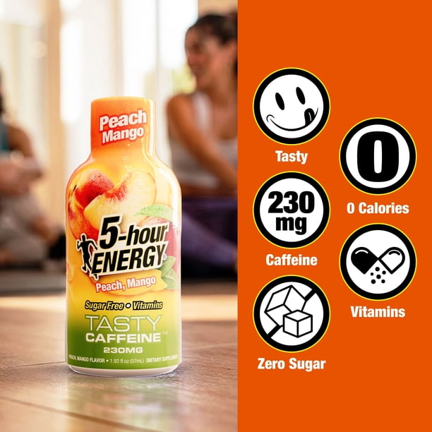 5-hour ENERGY Shot, Extra Strength, Peach Mango 1.93 oz., 24 pk
