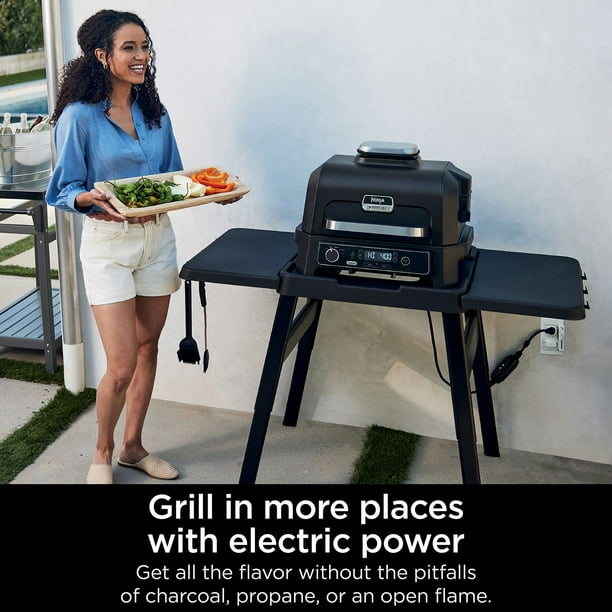 バーベキュー・調理用品 north woods fire set Ninja Woodfire Premium XL BBQ Grill in Green and Gold | SharkNinja