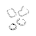 thumbnail image 3 of Huggie Hoop & Paperclip Earring Set in Sterling Silver, 3 of 8