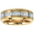 thumbnail image 1 of 0.20 CT. T.W. Round Cut Single Row Diamond Mens Band in Tungsten & Stainless Steel, 1 of 6
