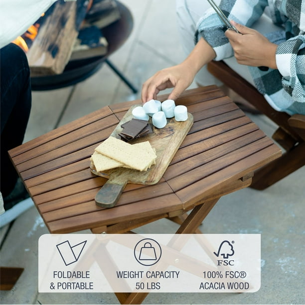 CleverMade Tamarack Outdoor Acacia Wood Patio Set, 7pc - Samsclub.com