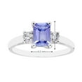 thumbnail image 4 of Emerald Cut Natural Gemstone & 0.20 CT. T.W. 3-Stone Diamond Ring in 14K Gold, 4 of 4