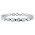 thumbnail image 1 of Sky Blue Topaz and Sapphire Tennis Bracelet in Sterling Silver, 7.75", 1 of 5