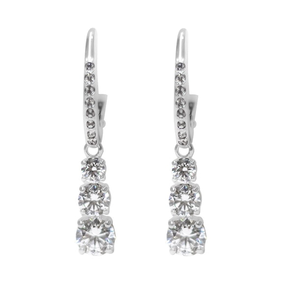 Swarovski Round Cut White Crystal Stilla Attract Hoop Earrings