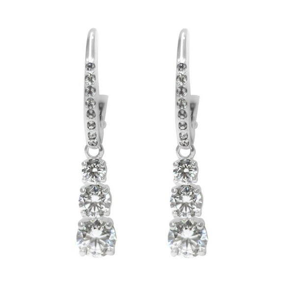 Swarovski Round Cut White Crystal Stilla Attract Hoop Earrings