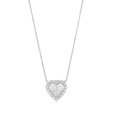 thumbnail image 2 of 0.75 C.T. TW Round Cut Heart Shaped Halo Diamond Necklace in 14K Gold, 2 of 8