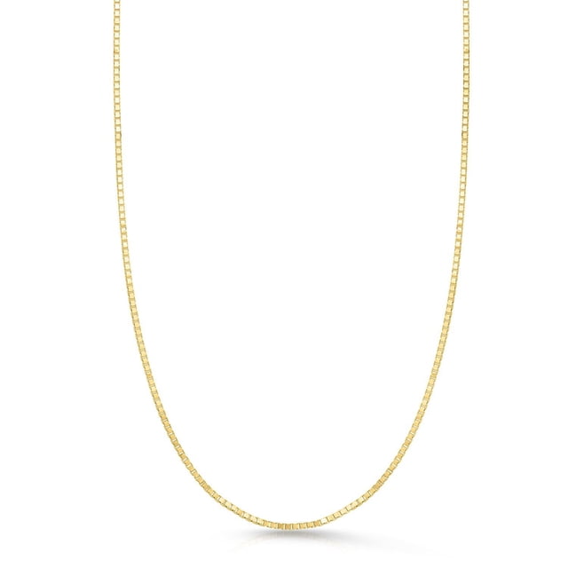 Adjustable Box Link Chain Necklace in 14K Gold, 0.70mm