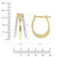 thumbnail image 4 of 0.45 CT. T.W. Round Cut Three Row Diamond Hoop Earrings in 14K Gold, 4 of 6