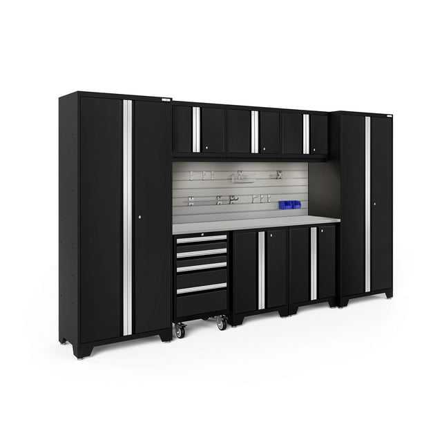 NewAge Products Bold Series 9 Piece Cabinet Set, 132" W x 18" D x 76.75" H