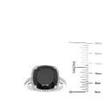 thumbnail image 5 of Cushion Cut Gemstone & 0.21 CT. T.W. Halo Diamond Ring in Sterling Silver, 5 of 5