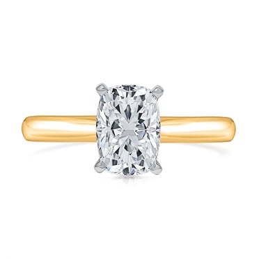 Lab Created Elongated Cushion Cut Diamond Ring