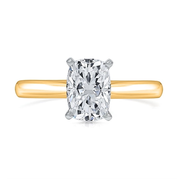 Lab Created Elongated Cushion Cut Diamond Ring