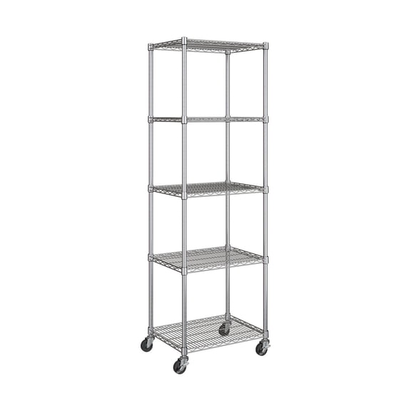 Seville Classics 5-Tier NSF-Certified Steel Shelving, 24”W x 18”D x 75”H