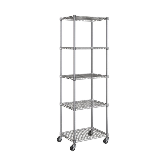 Seville Classics 5-Tier NSF-Certified Steel Shelving, 24”W x 18”D x 75”H
