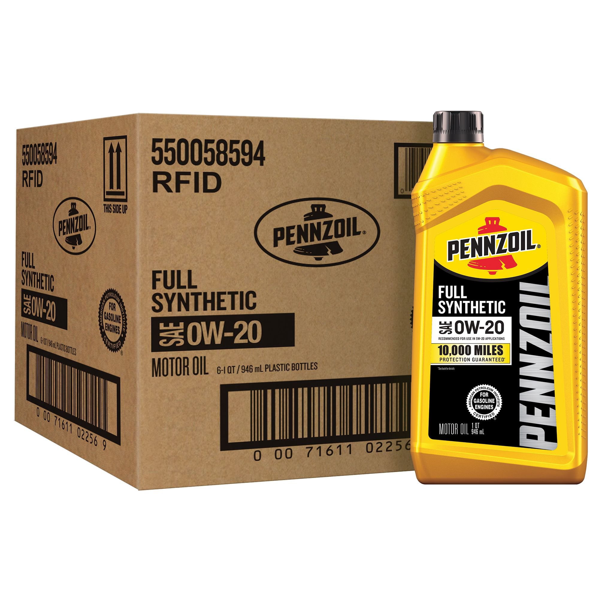 Pennzoil Full Synthetic 5W-20 Motor Oil 6 Pack/ 1 Quart Bottles