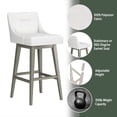 thumbnail image 5 of HH2 Home Upholstered Tapered Back Wood Adjustable Height Swivel Bar Stool, 5 of 19