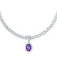 thumbnail image 1 of Amethyst & White Topaz Panther Chain Necklace in Sterling Silver, 1 of 7